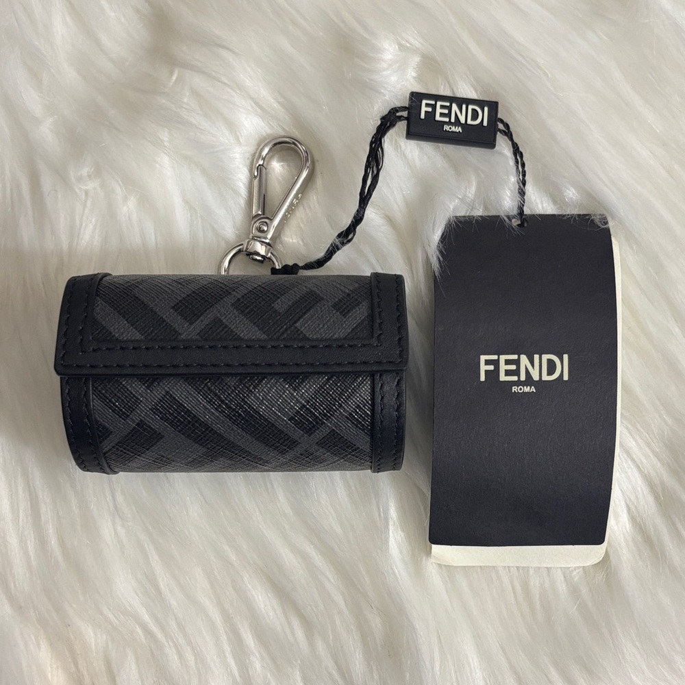 Fendi Calf Leather Black/Gray Doggie  Bag Case